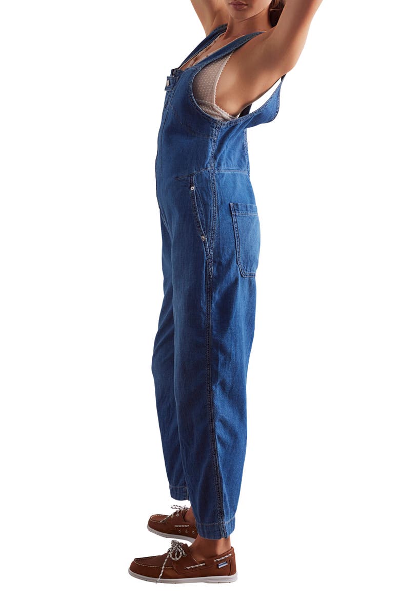 Jude Denim Jumpsuit, Alternate, color, MID INDIGO