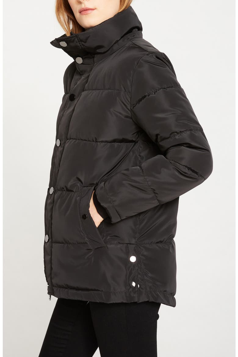 Rainier Short Hooded Puffer Jacket, Alternate, color, BLACK