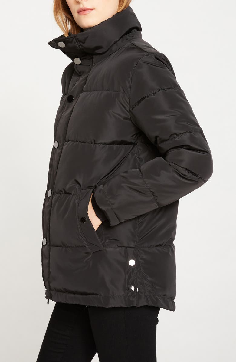 Universal Standard Rainier Short Hooded Puffer Jacket, Alternate, color, Black