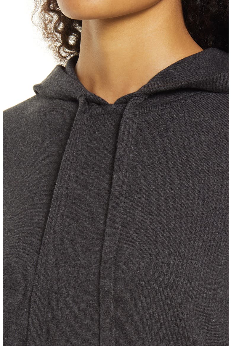 Hooded Midi Sweater Dress, Alternate, color, GREY DARK CHARCOAL HEATHER