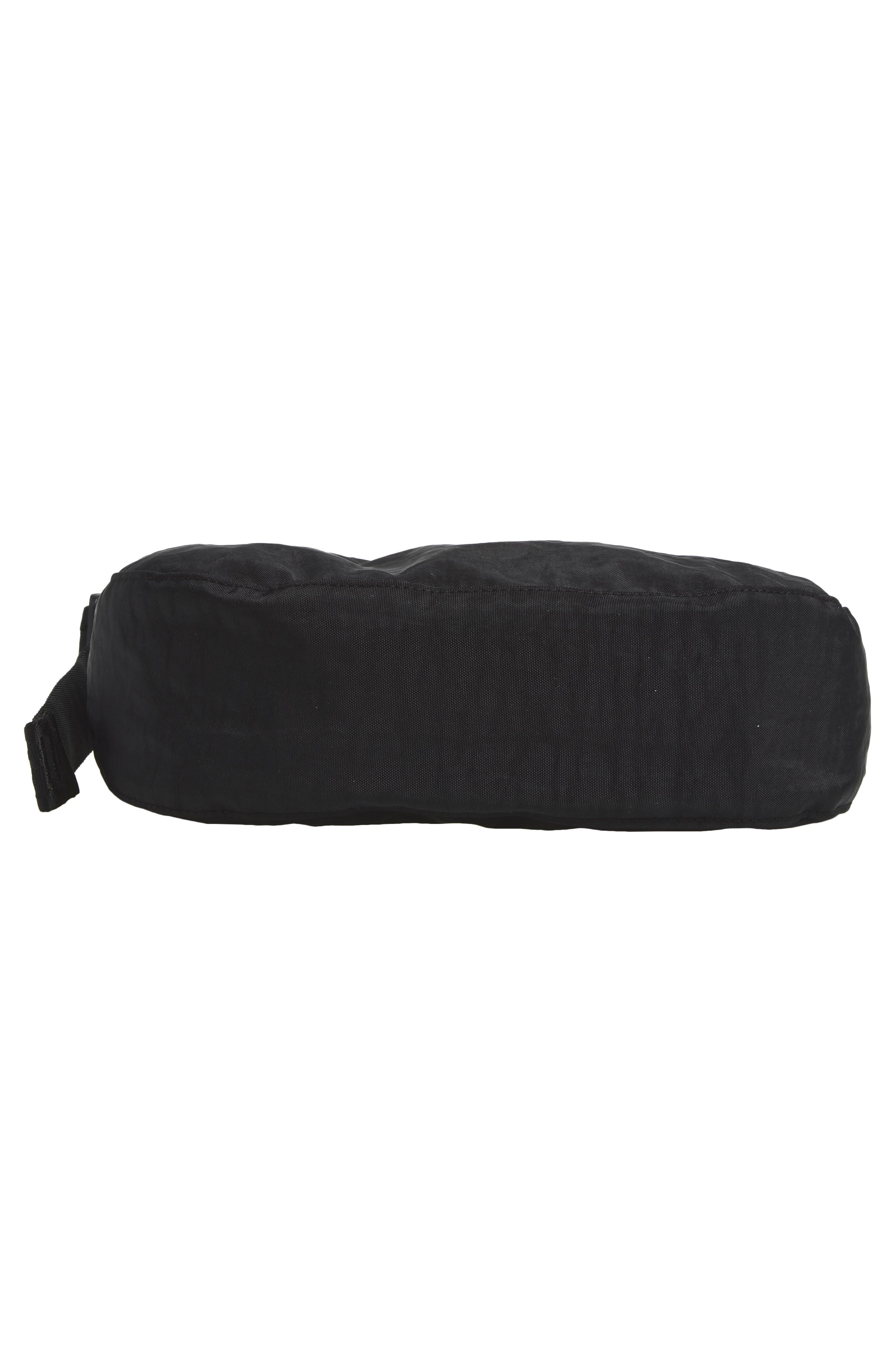 Small Recycled Nylon Crescent Crossbody Bag, Alternate, color, BLACK