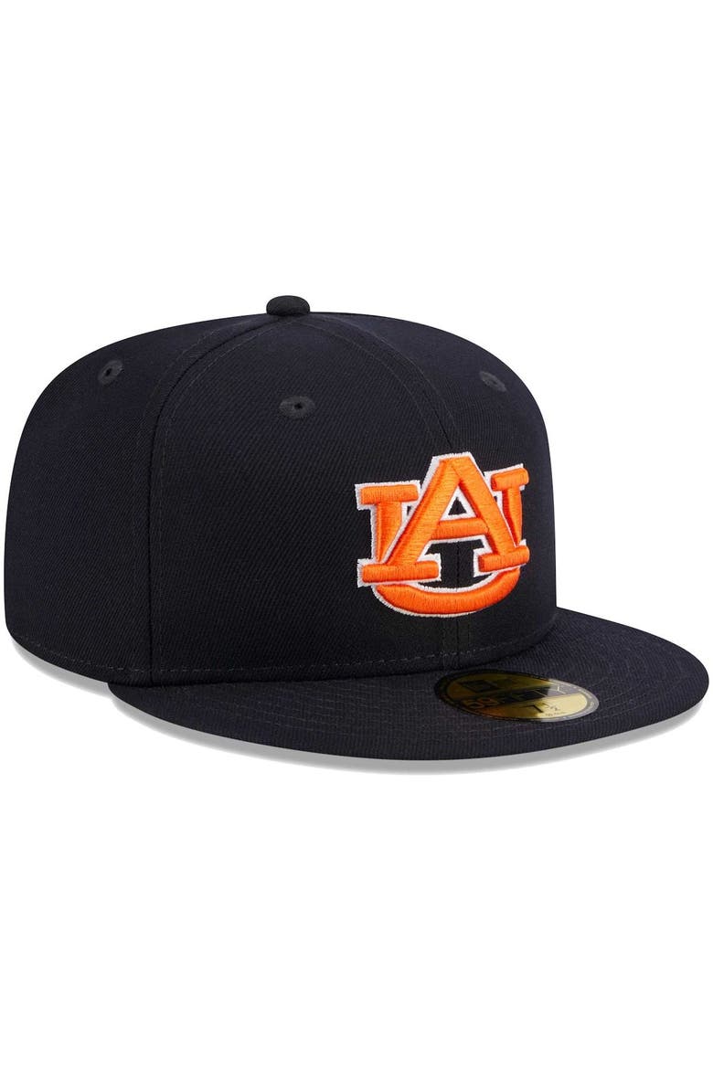 Men's New Era Navy Auburn Tigers Evergreen 59FIFTY Fitted Hat, Alternate, color, Navy