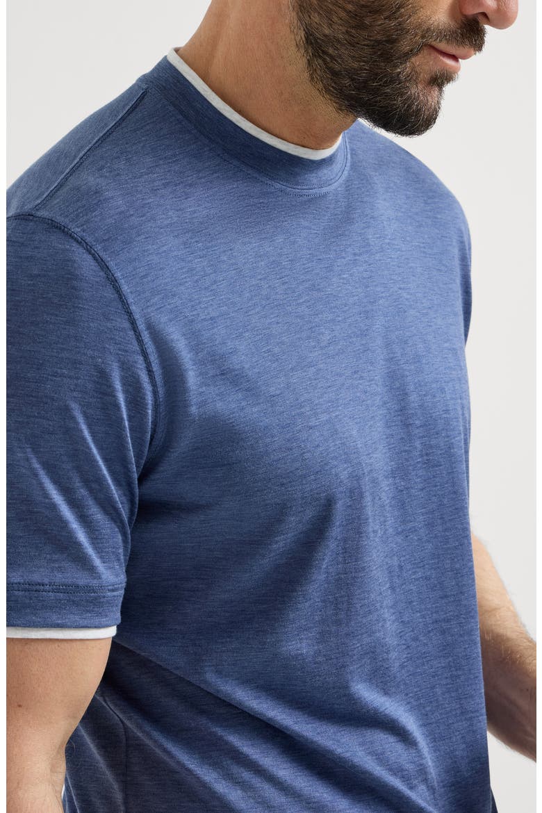 T-shirt with faux-layering, Alternate, color, Denim