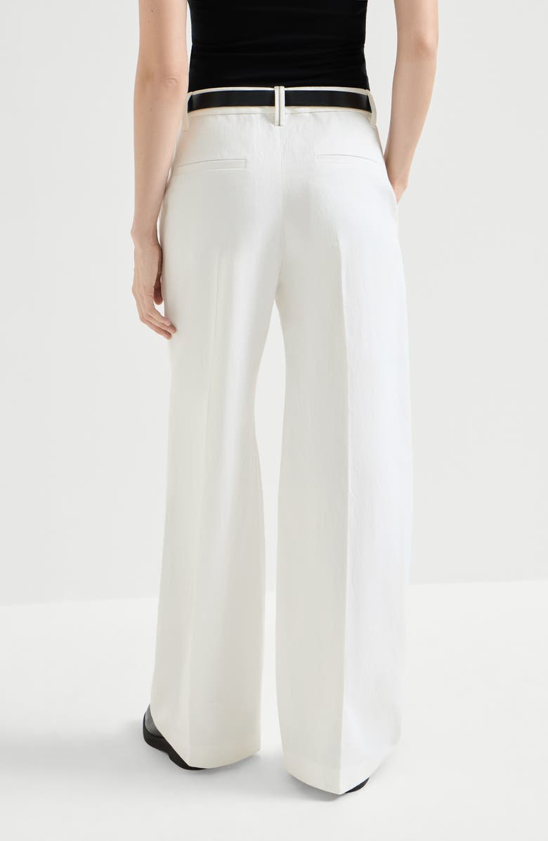 Brunello Cucinelli Loose Flared Trousers, Alternate, color, White