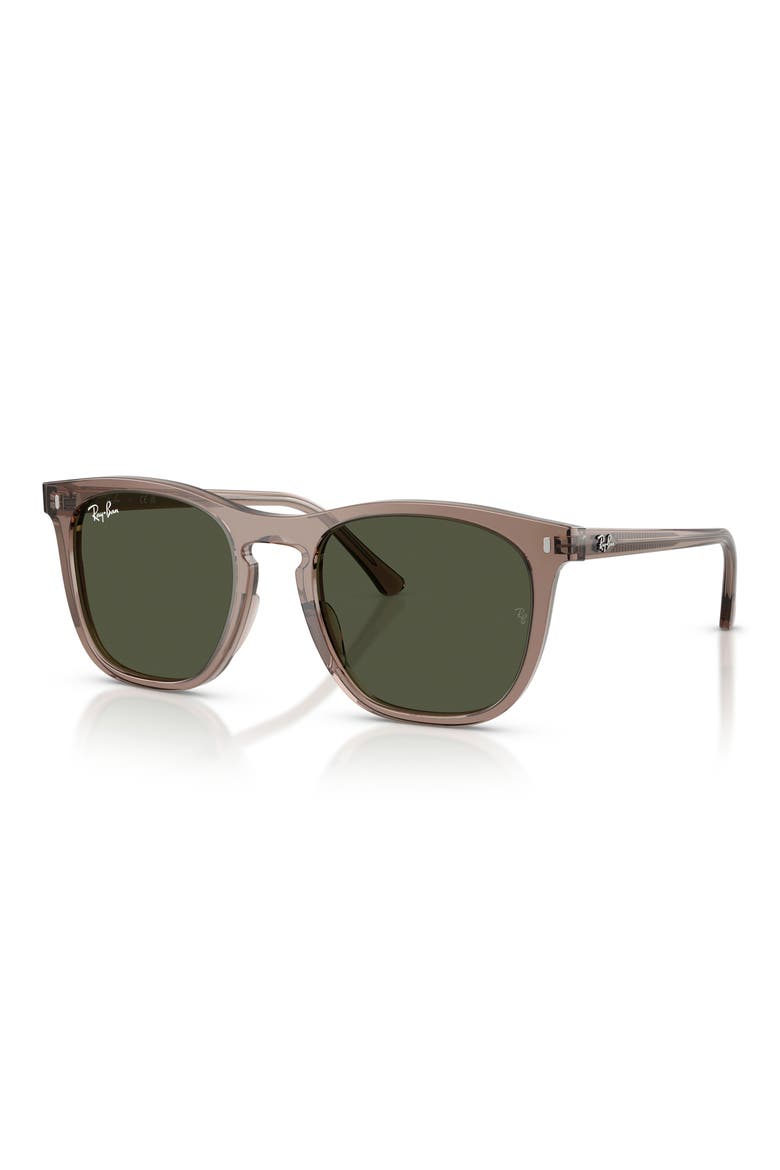 53mm Square Sunglasses, Alternate, color, LIGHT BROWN / GREEN