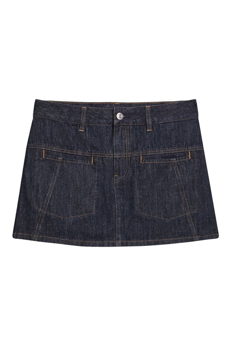 Brooklyn Denim Miniskirt, Alternate, color, RINSED INDIGO