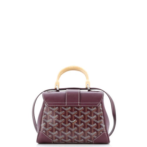 Pre-owned Goyard  Goyard Saigon Top Handle Bag Coated Canvas With Leather Mini In Red