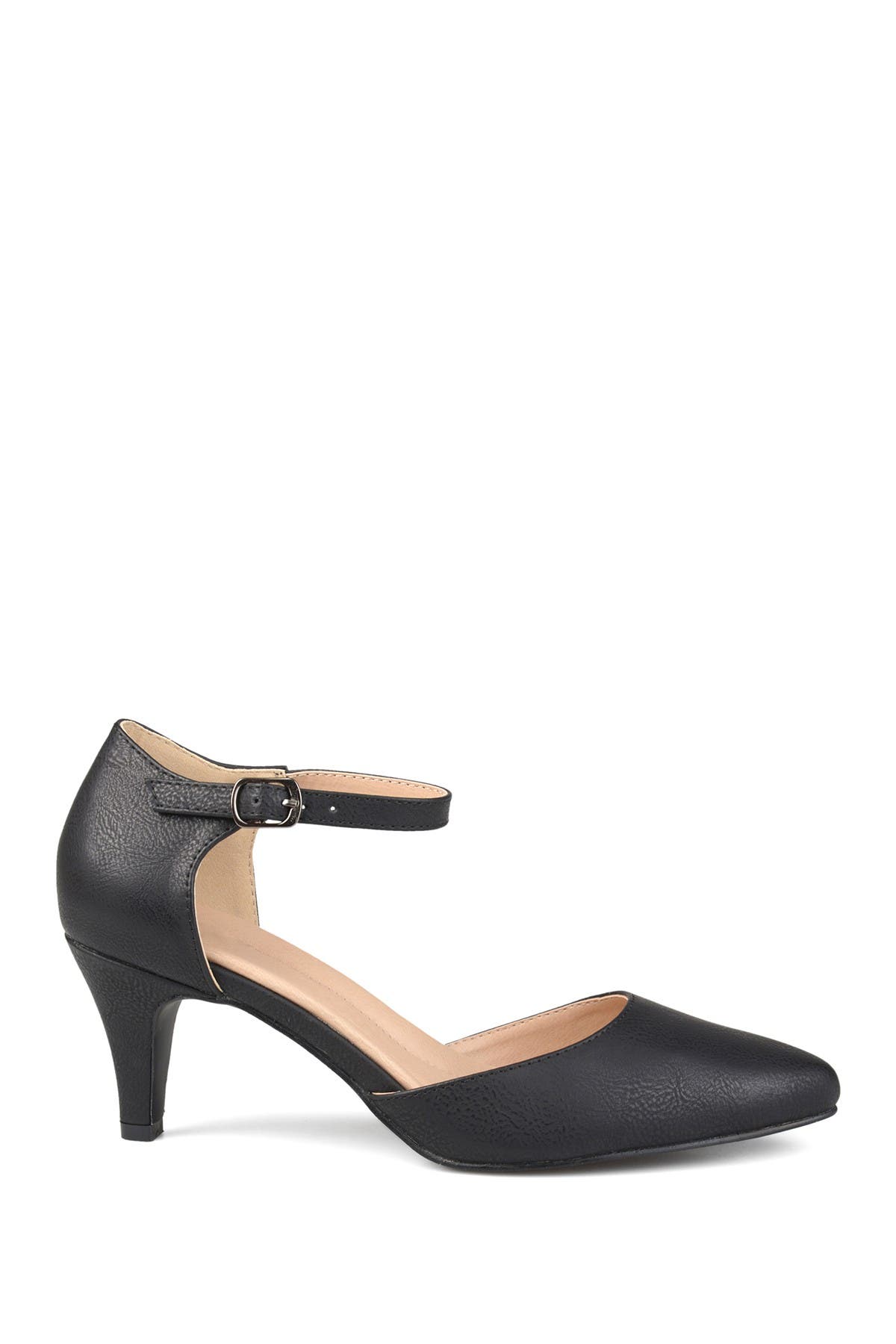 Journee Collection Bettie Ankle Strap Pump - Wide Width Available, Alternate, color, Black