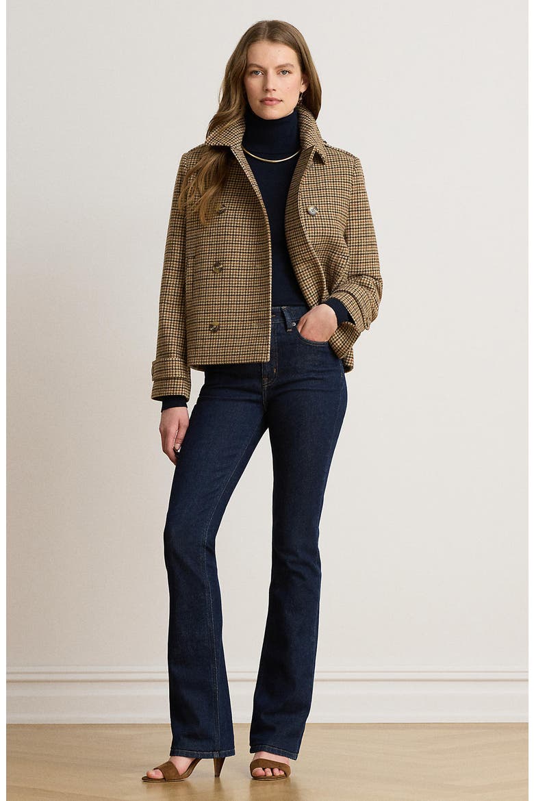 Double Breasted Wool Blend Jacket, Alternate, color, LODEN BOX CHECK