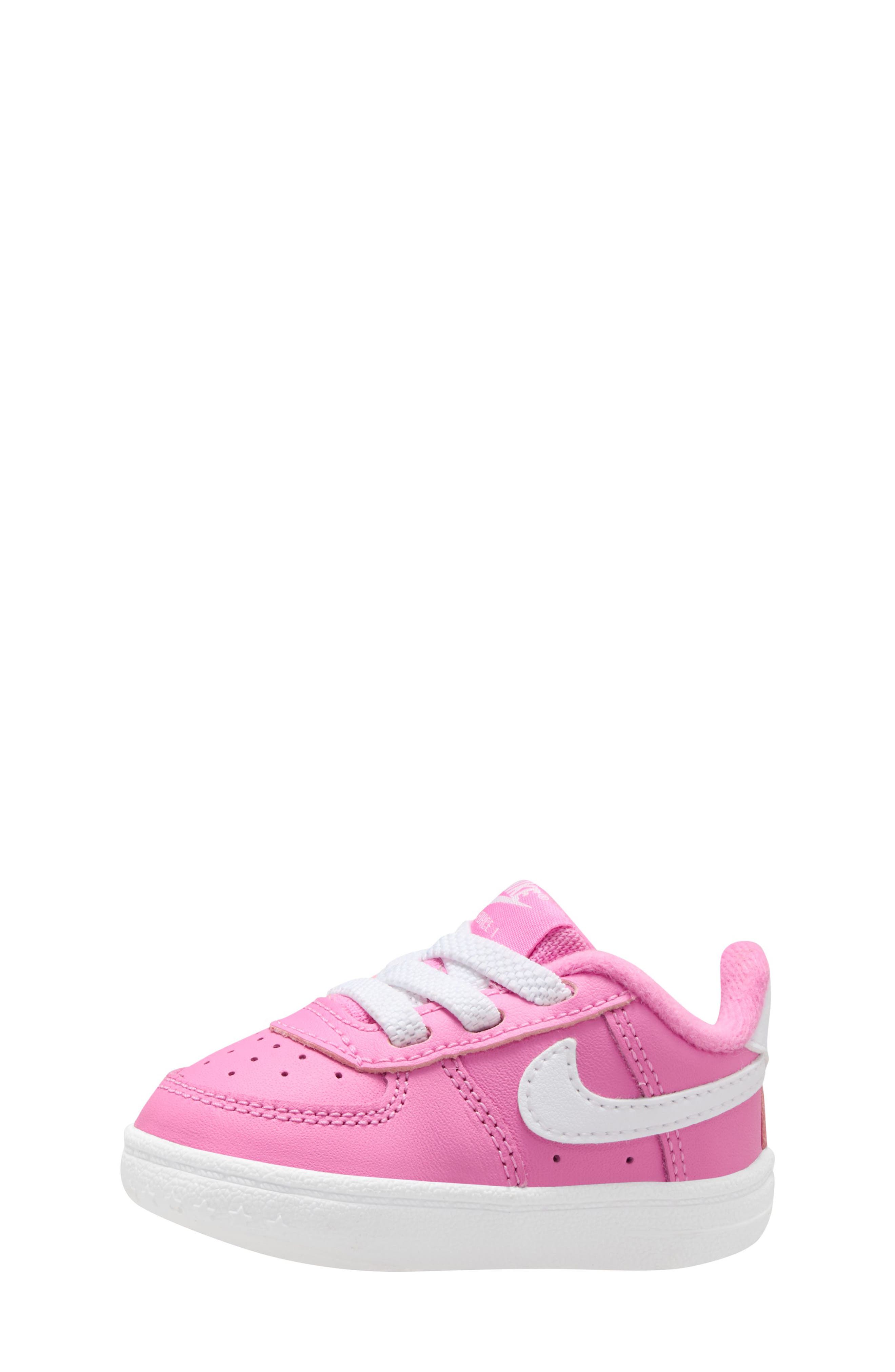 Nike Force 1 Crib Shoe, Alternate, color, 600 Plypnk/White