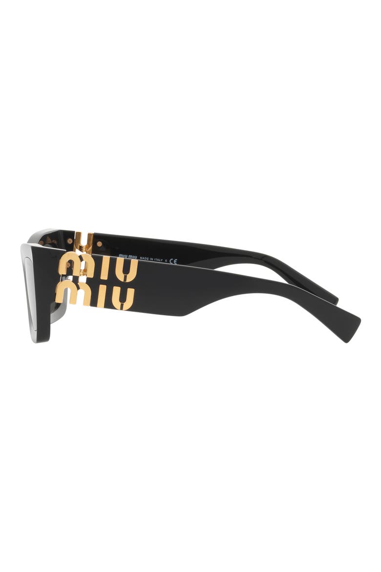 53mm Rectangular Sunglasses, Alternate, color, BLACK
