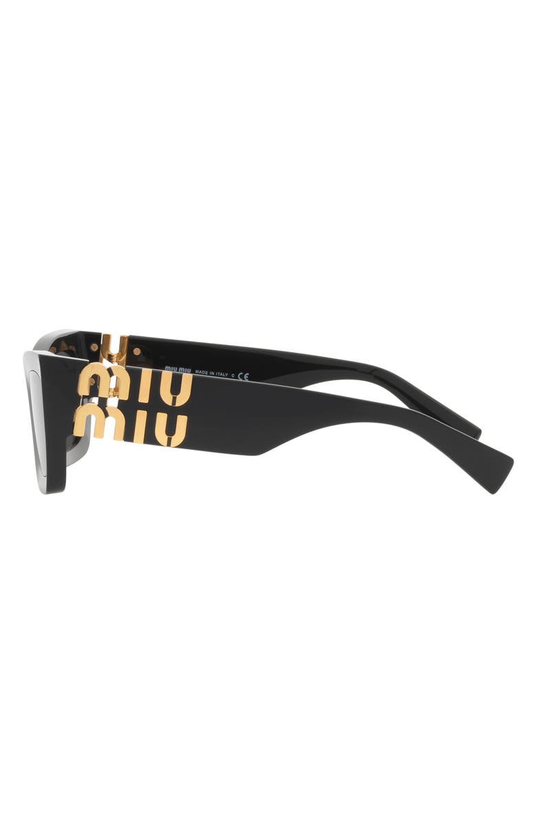 Miu Miu 53mm Rectangular Sunglasses, Alternate, color, Black