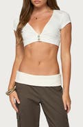 EDIKTED Cecey Button Up Crop Top