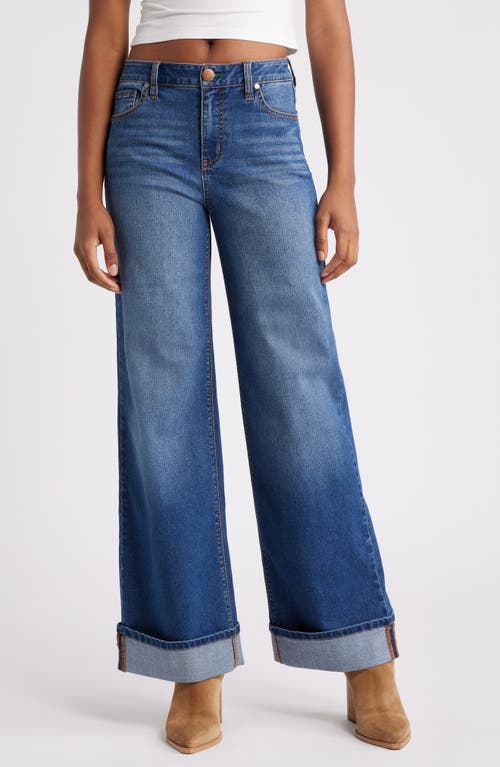 1822 Denim High Waist Cuff Slim Wide Leg Jeans in Oaklee 