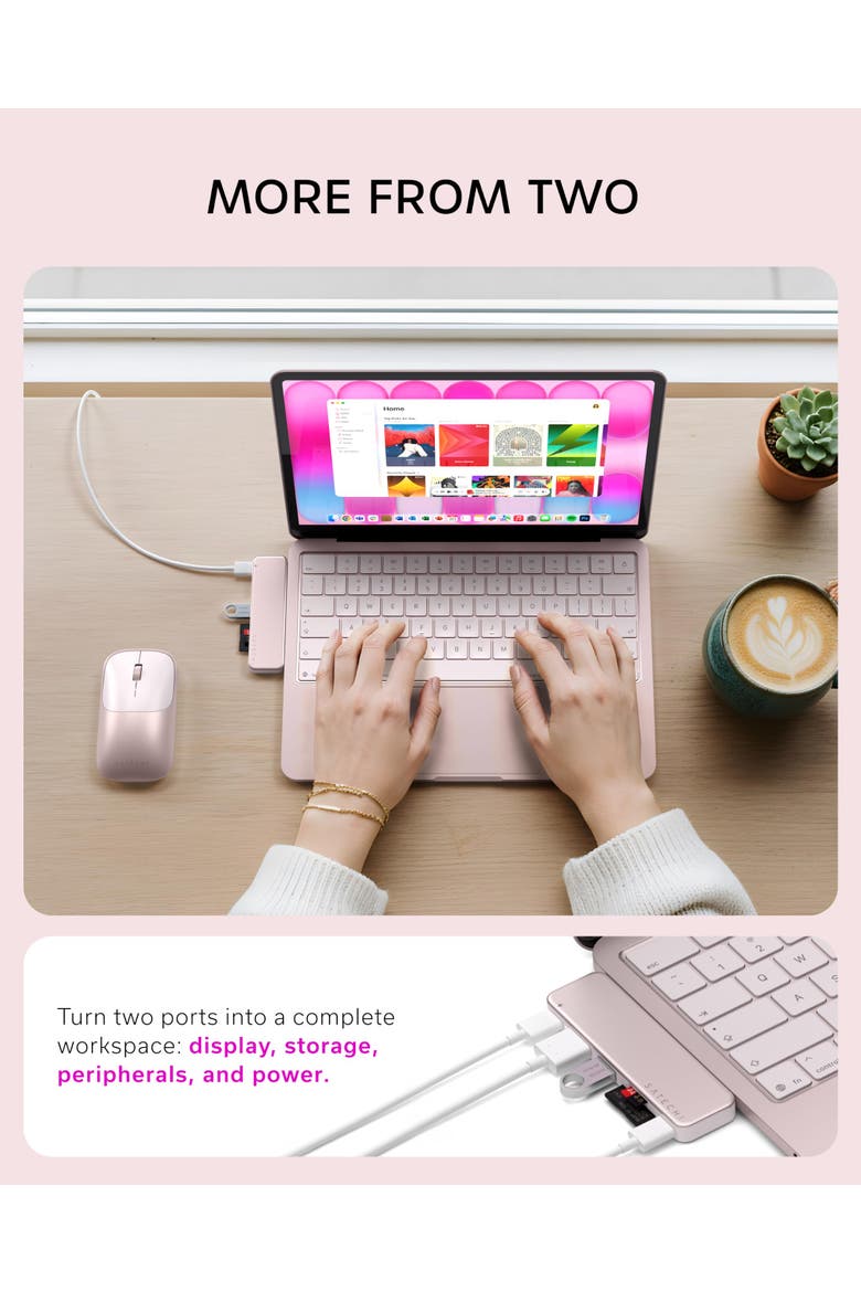 USB-C Snap Hub for MacBook Neo, Alternate, color, Blush
