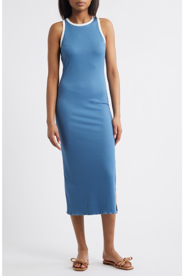 Racer Tank Midi Dress, Main, color, BLUE