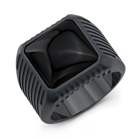 Onyx Block Ring