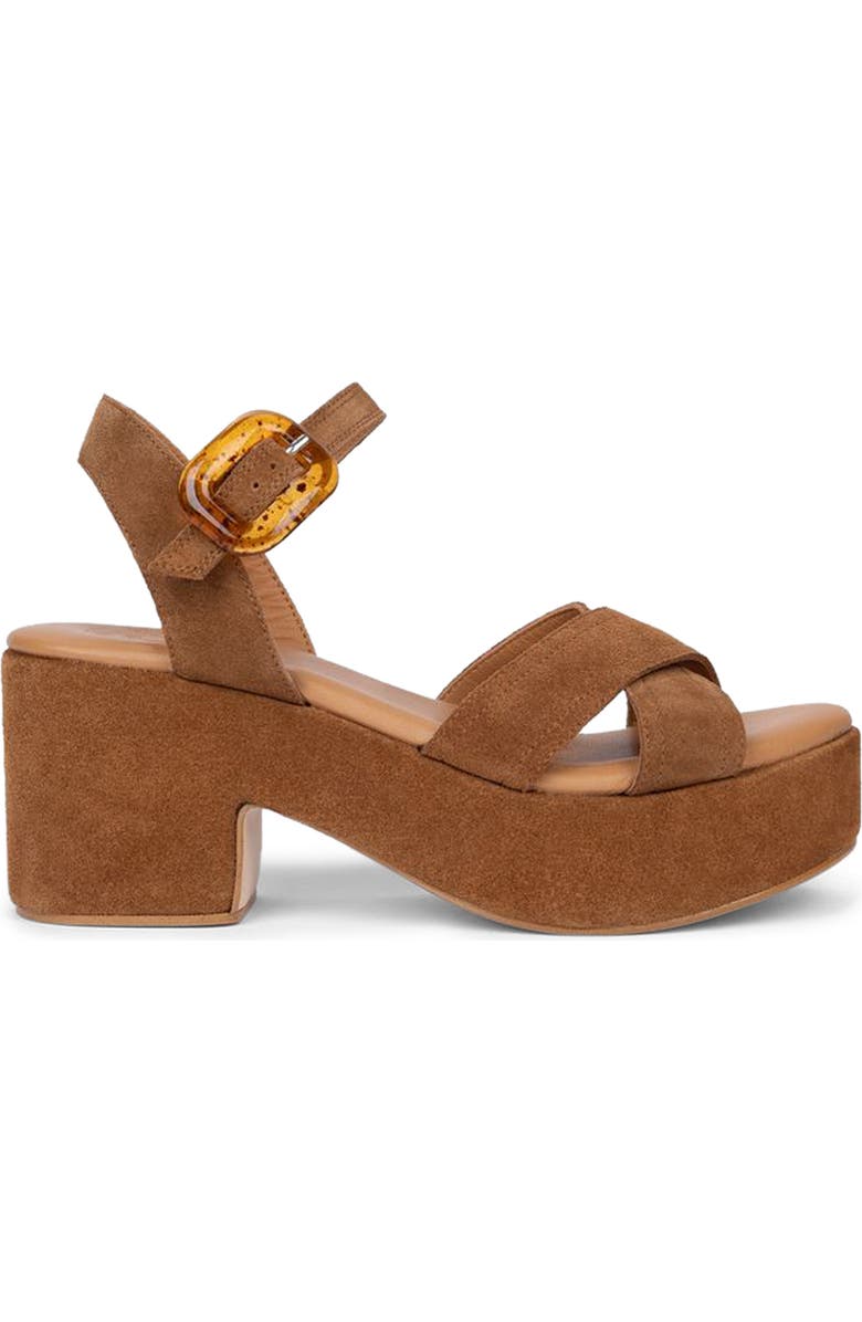 Penelope Chilvers Bella Ankle Strap Platform Sandal, Main, color, Peat