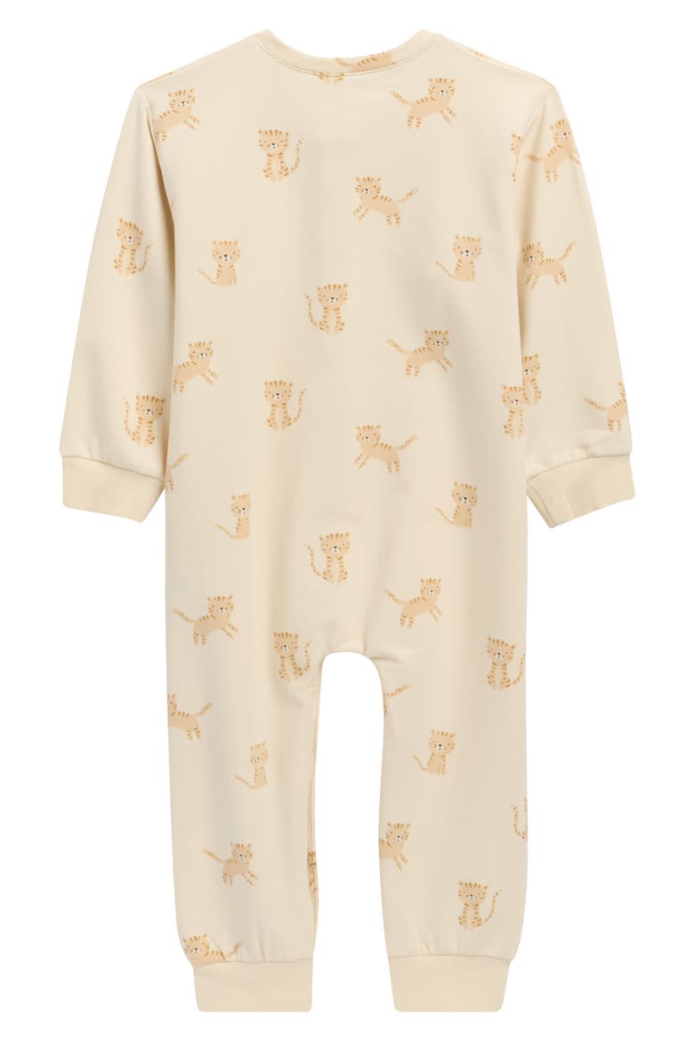 Relaxed Fleece Romper, Alternate, color, NATURAL