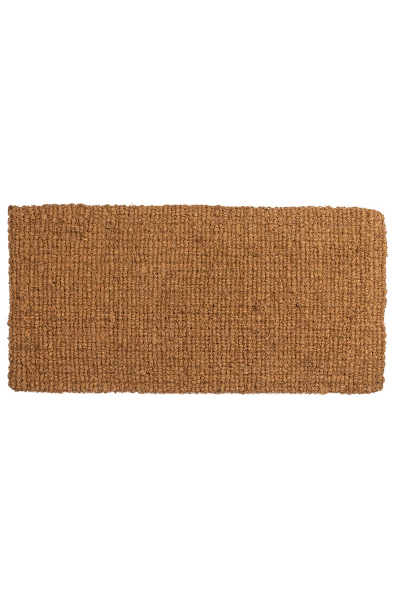 "Bonjour/Au Revoir" Rectangle Coir Doormat, Alternate, color, Natural