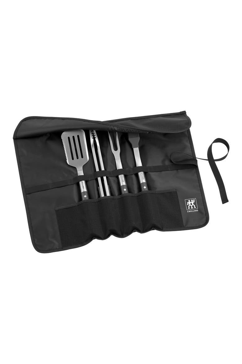 BBQ+ Triple Rivet 4-Piece Grill Set, Main, color, BLACK
