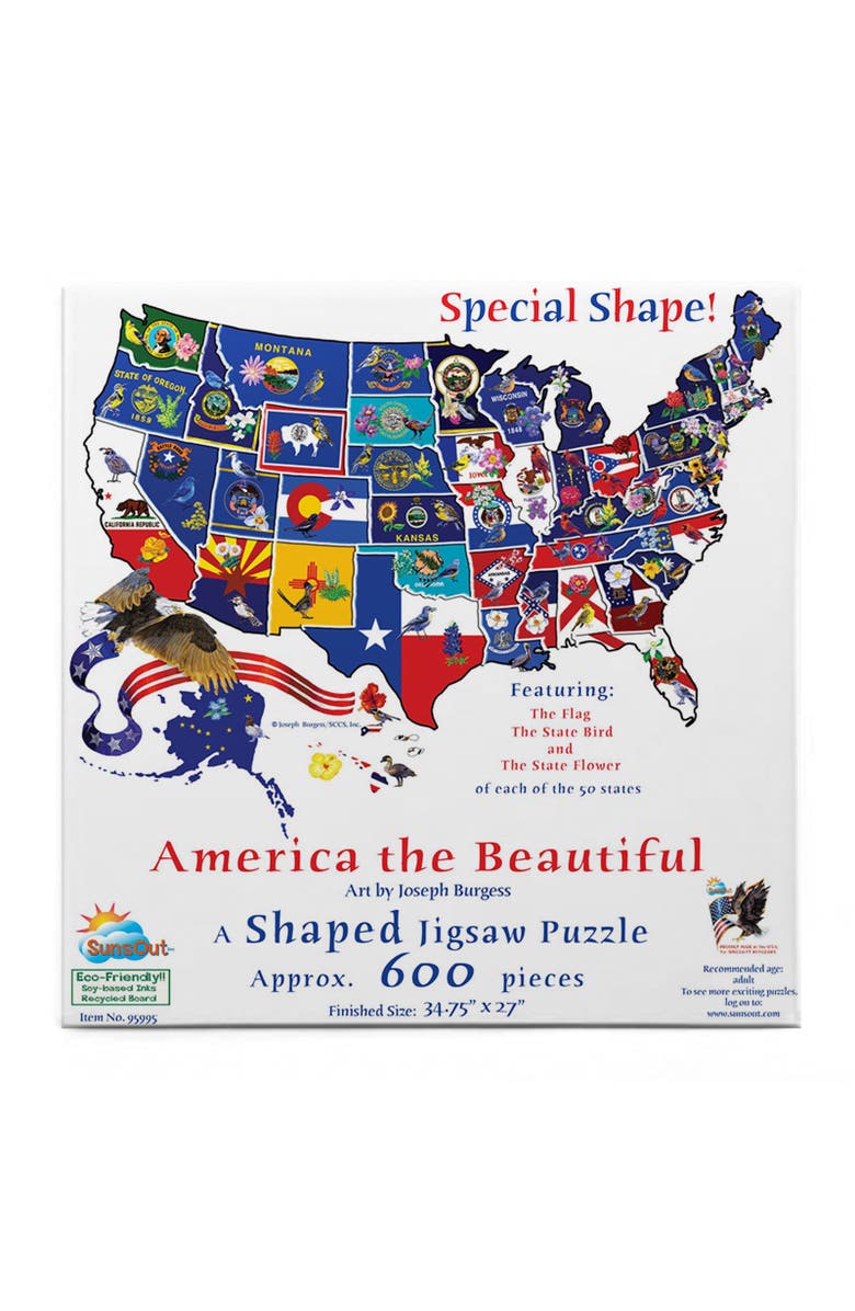 Sunsout America the Beautiful 1000 piece Jigsaw Puzzle for Adults Special Shape, Alternate, color, Multicolor