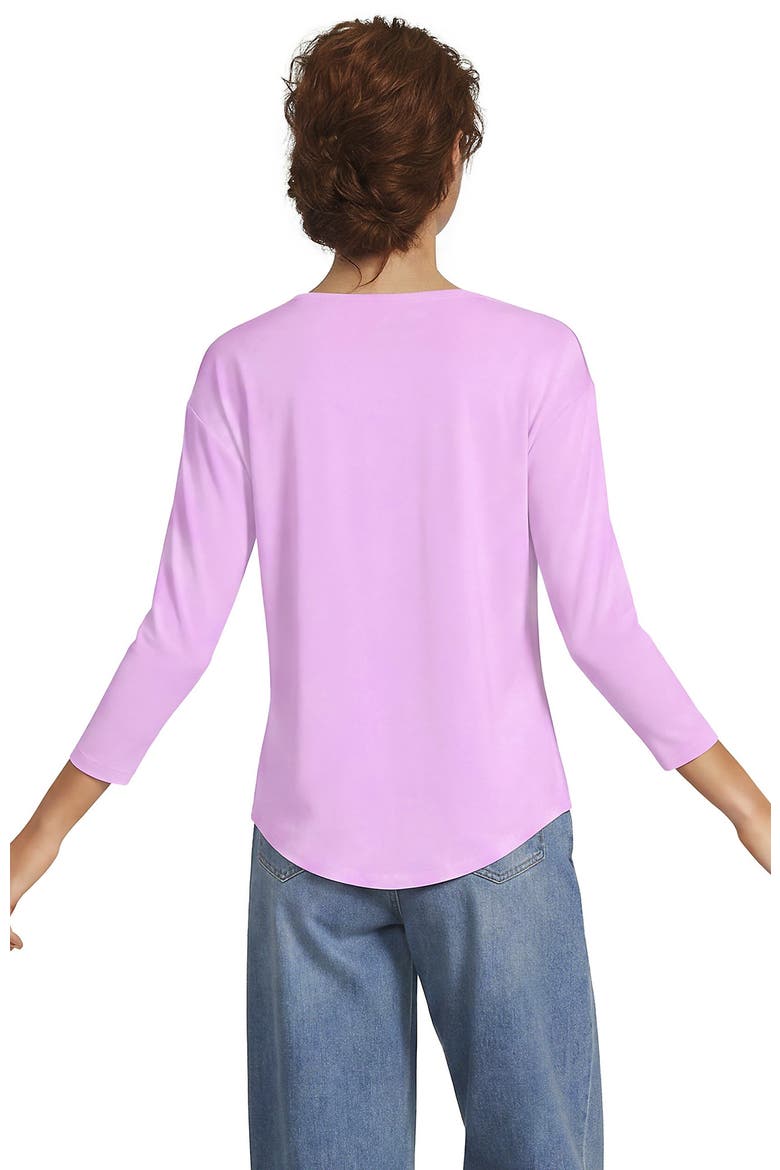 3/4 Sleeve Lightweight Jersey Shirttail Tee, Alternate, color, Pale Orchid