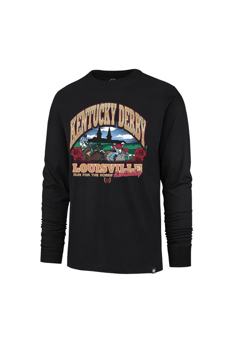Men's '47 Black Kentucky Derby Franklin Long Sleeve T-Shirt, Alternate, color, Black