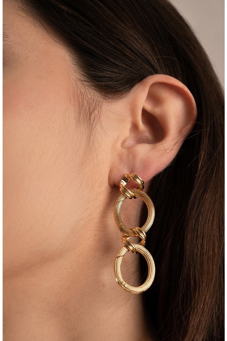 Lustrous Kingdom Earrings, Alternate, color, Yellow Gold