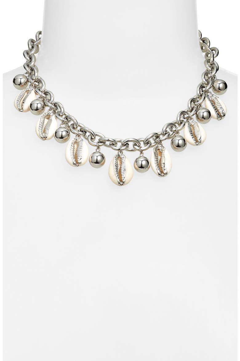 Cowrie Shell Necklace, Alternate, color, SILVER