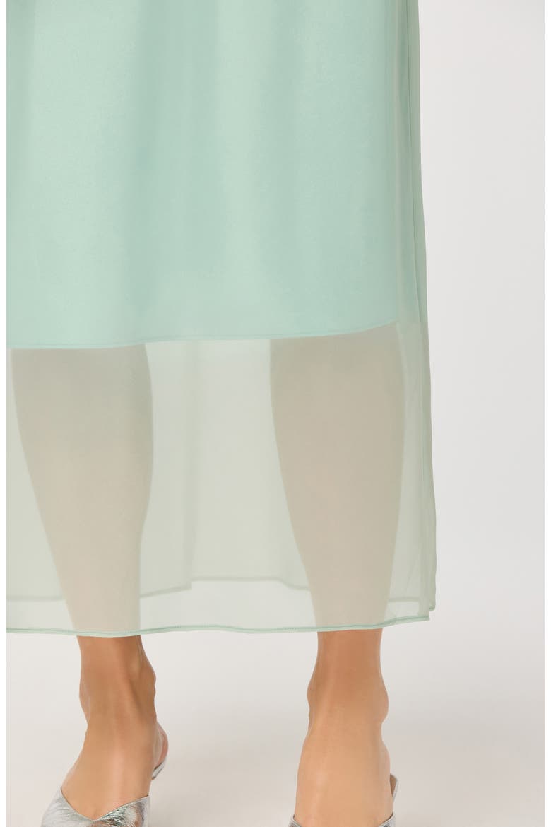 Keyara Sheer Overlay Midi Skirt, Alternate, color, MINT