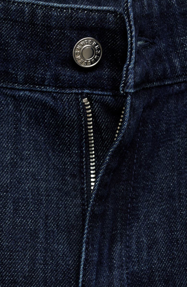 MANGO Pleated High Waist Wide Leg Jeans, Alternate, color, Open Blue