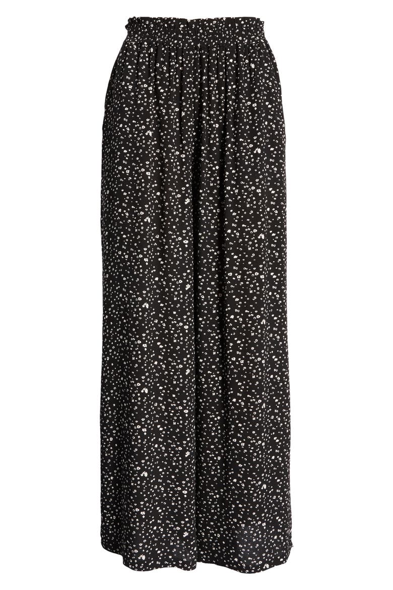 Paperbag Waist Pants, Alternate, color, BLACK- PINK TERESE DITSY