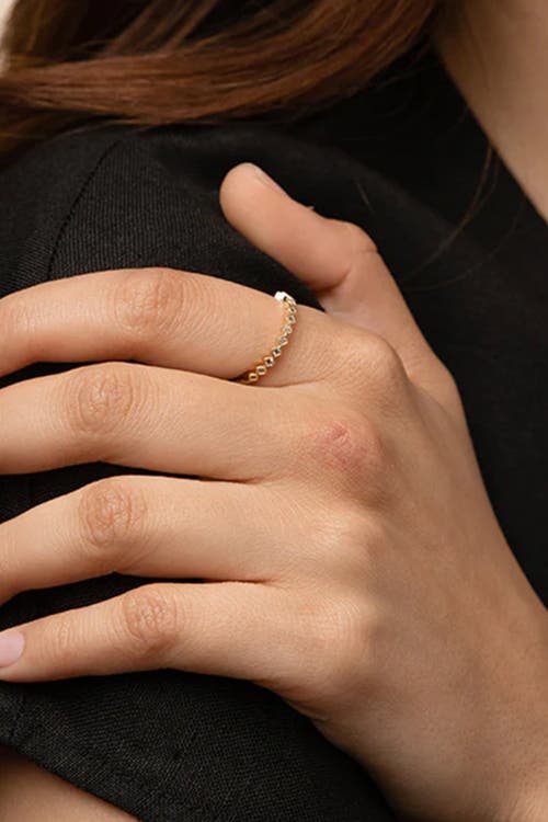 Bearfruit Jewelry Thin Crystal Band Ring In Gold