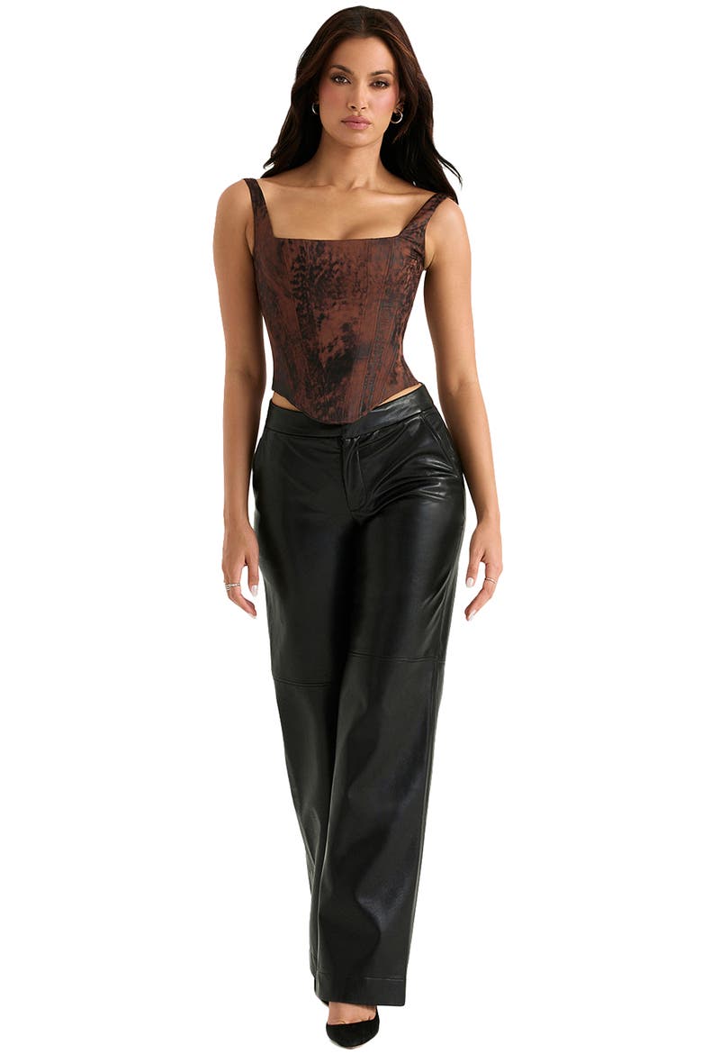 Rafa Satin Longline Corset Top, Alternate, color, RUST
