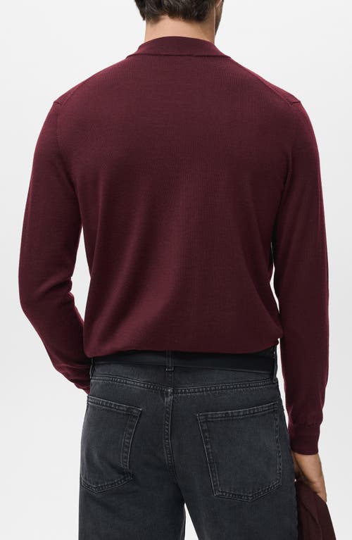 Mango Turtleneck Wool Sweater In Burgundy