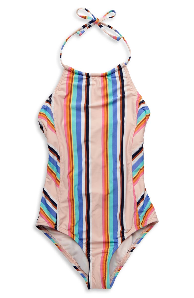 Hobie Stripe Out Halter One-Piece Swimsuit, Main, color, 