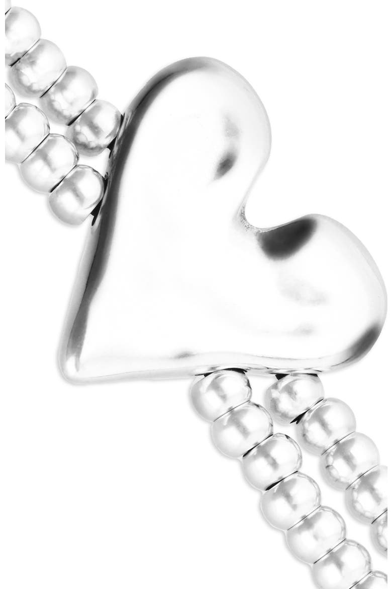 Sterling Silver Plated Bracelet With Heart Detail, Alternate, color, Silver