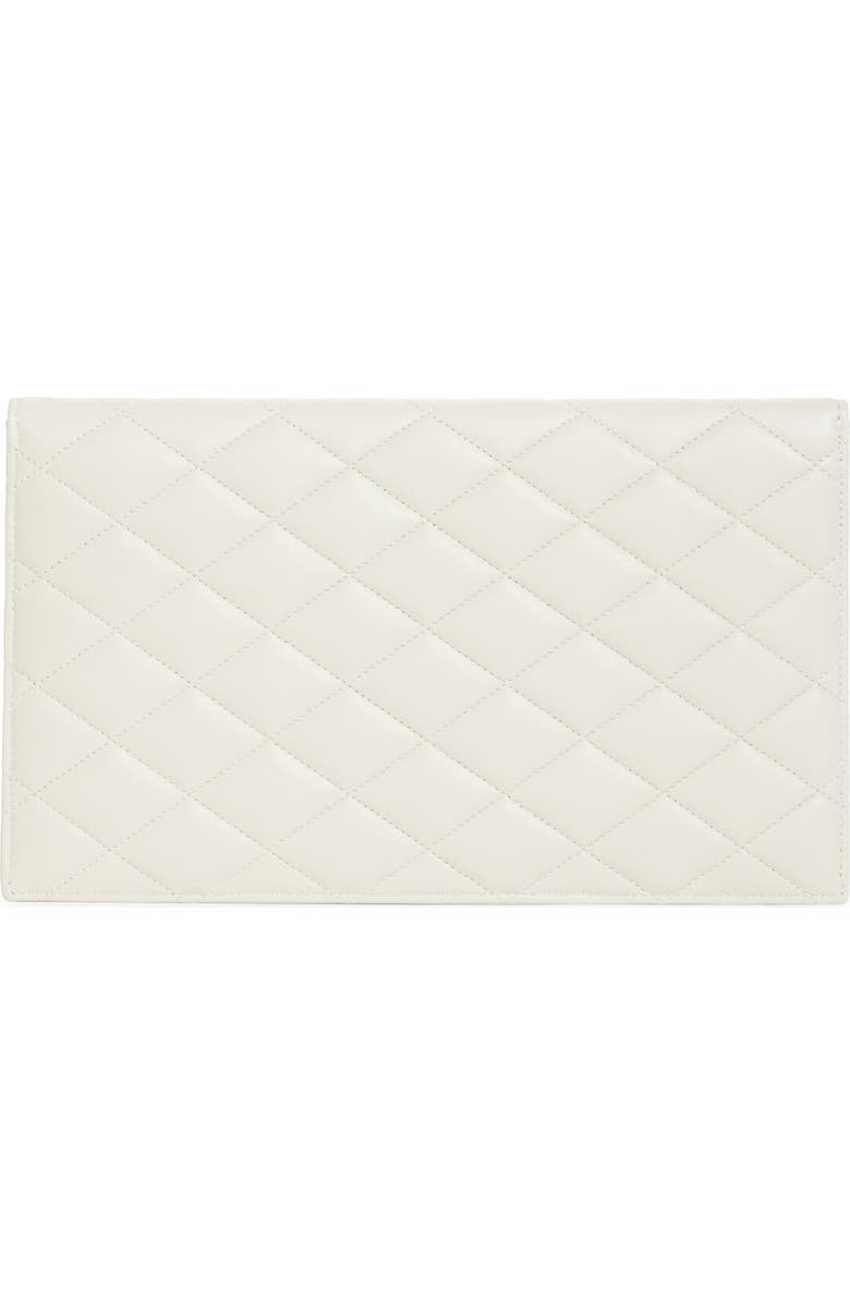 Saint Laurent Paris Diamond Quilt Pouch, Alternate, color, Blanc Vintage