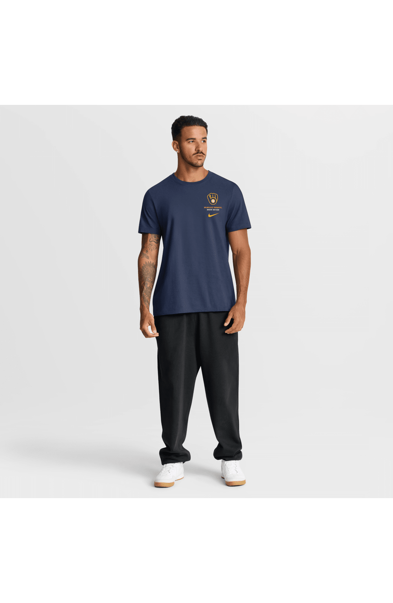 Nike Men's Nike Navy Milwaukee Brewers Primetime 2-Hit T-Shirt, Alternate, color, Navy