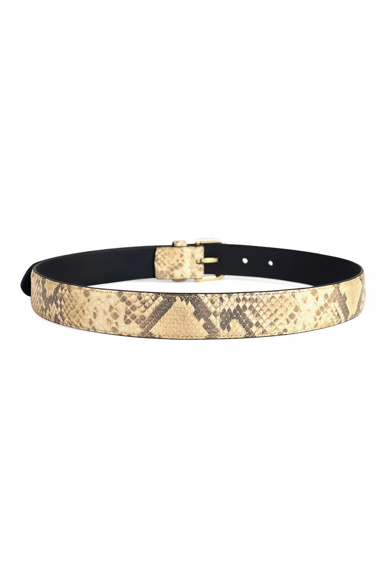 Fe Snakeskin Print Leather Belt, Alternate, color, NATURAL ROCCIA