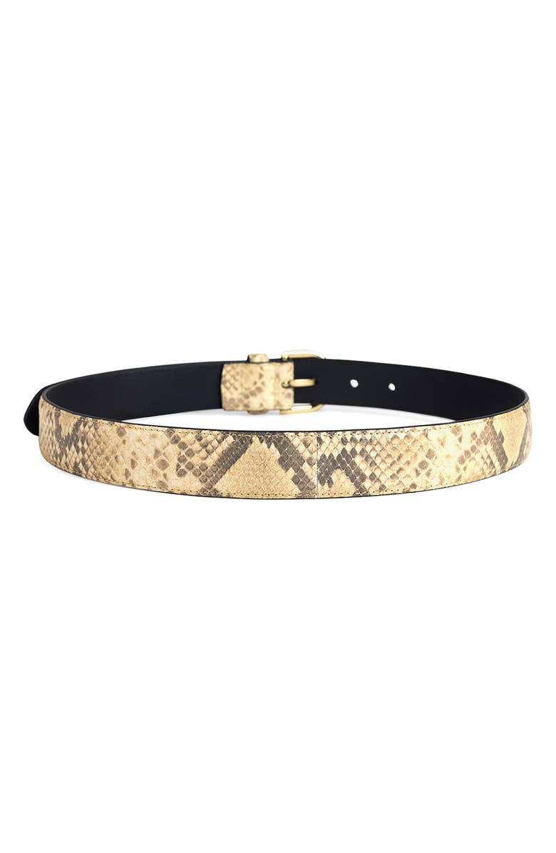 Favorite Daughter Fe Snakeskin Print Leather Belt, Alternate, color, Natural Roccia
