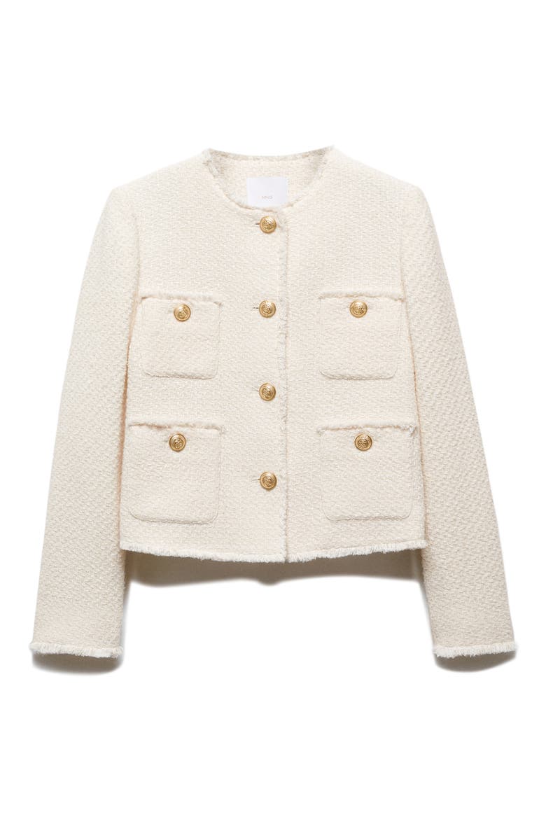Pocket Tweed Jacket, Alternate, color, ECRU