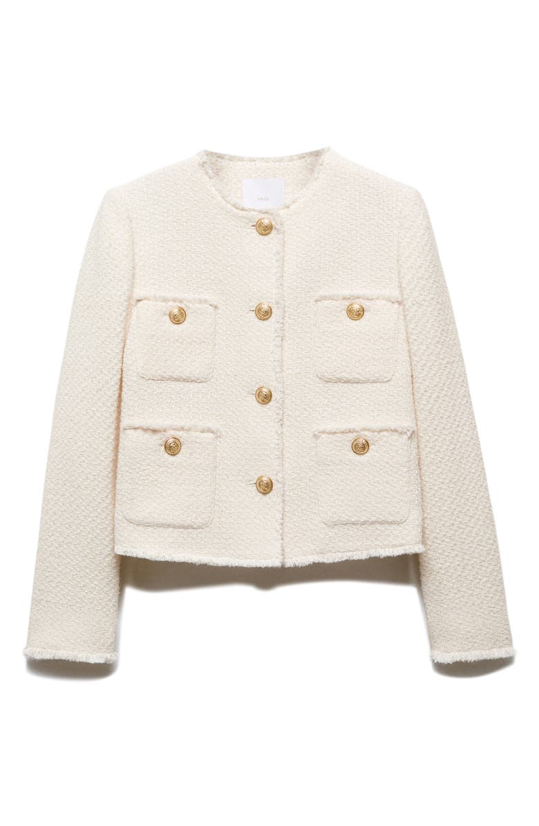 MANGO Pocket Tweed Jacket, Alternate, color,
