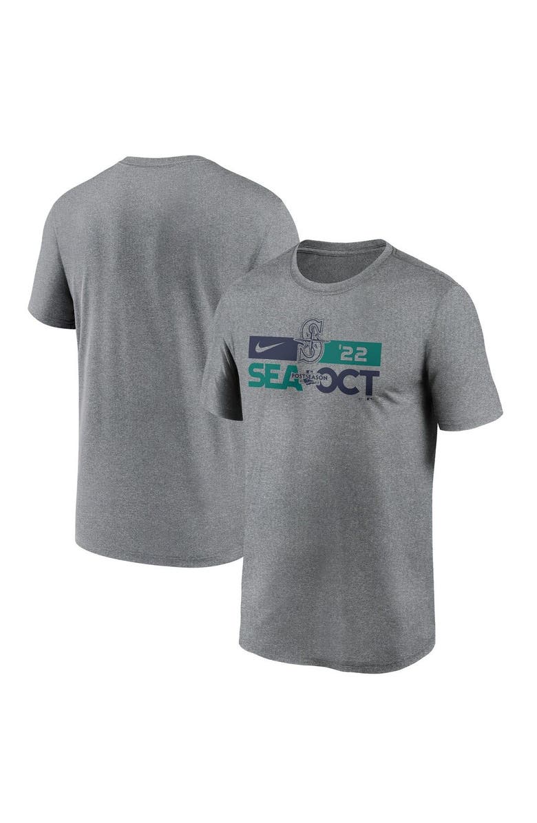 Nike Men's Nike Heather Charcoal Seattle Mariners 2022 Postseason T-Shirt, Main, color, 