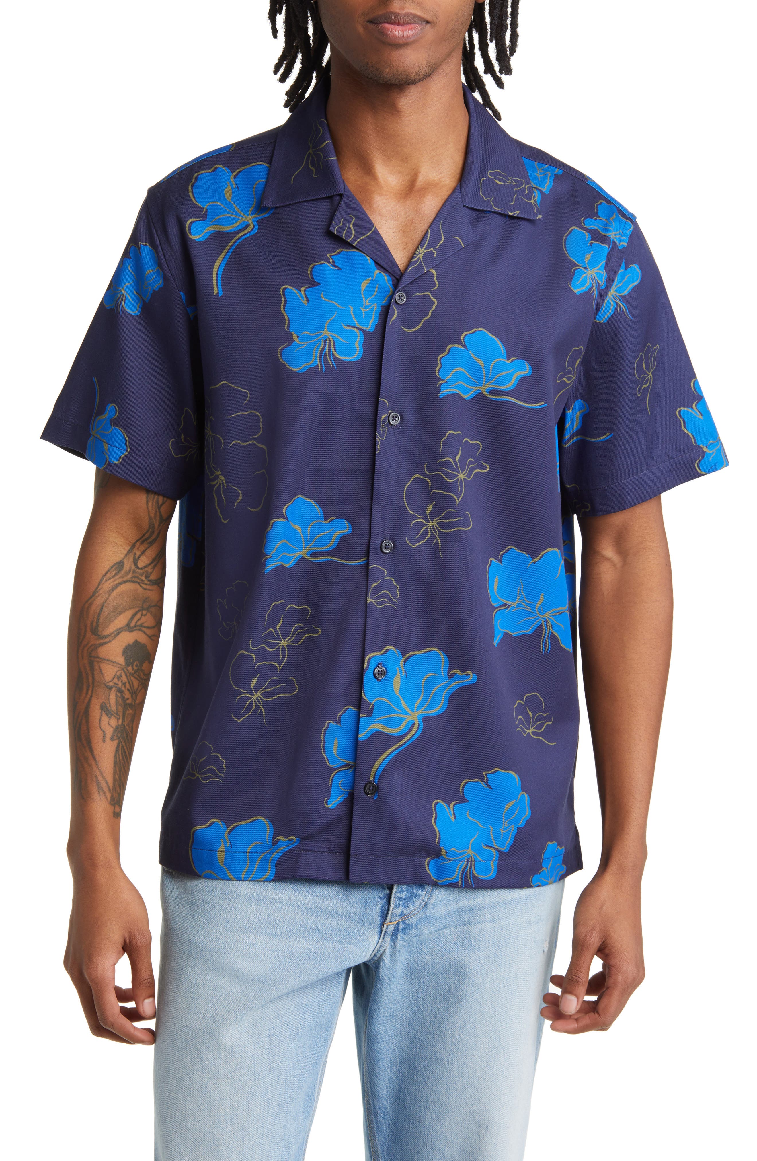 Saturdays NYC Canty Mānoa Floral Short Sleeve Camp Shirt (Men