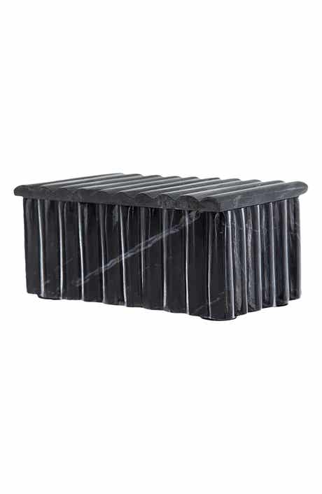 A & B Home Black Marble Storage Box