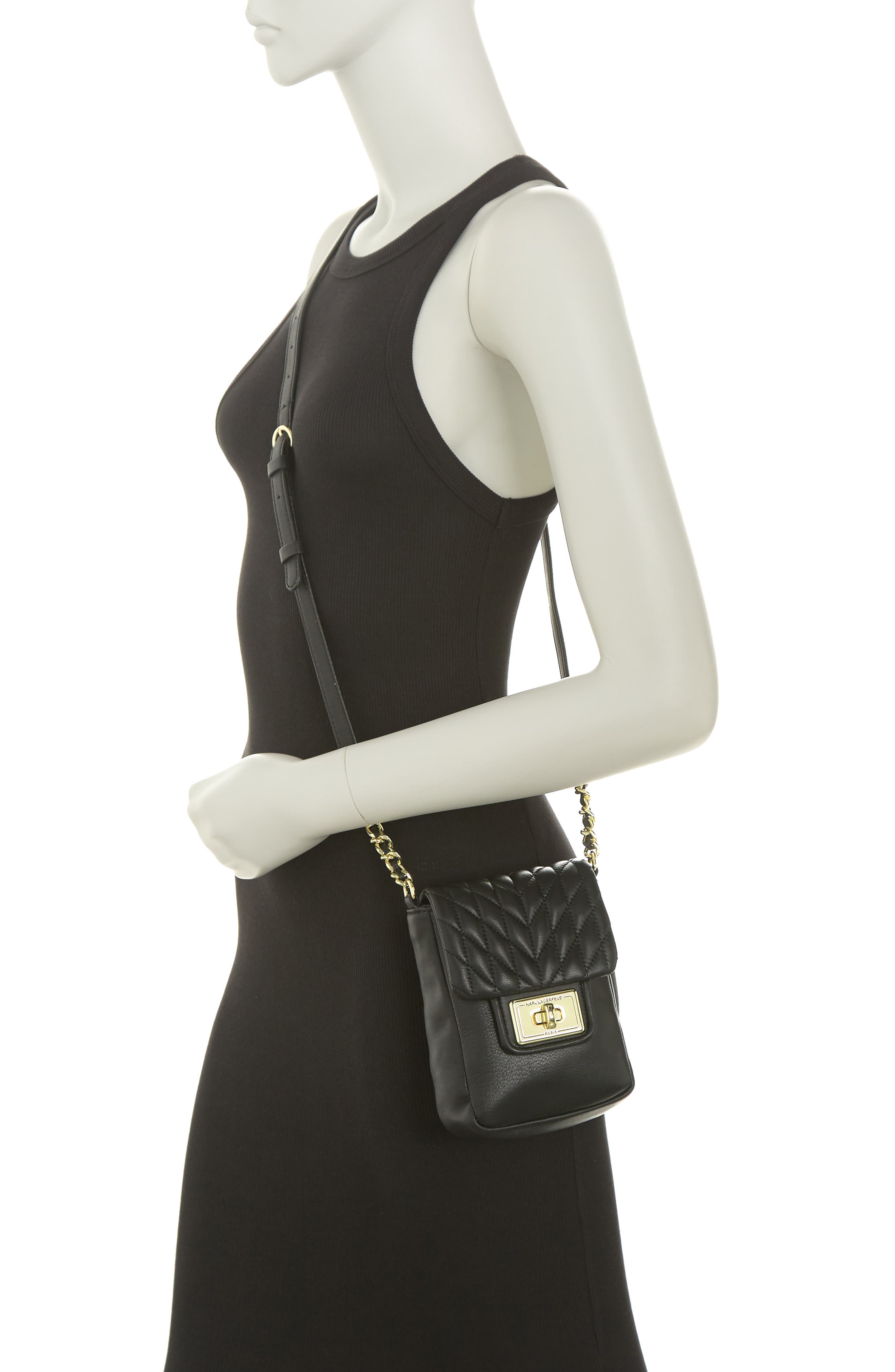 KARL LAGERFELD PARIS Agyness Leather Crossbody Bag, Alternate, color, 