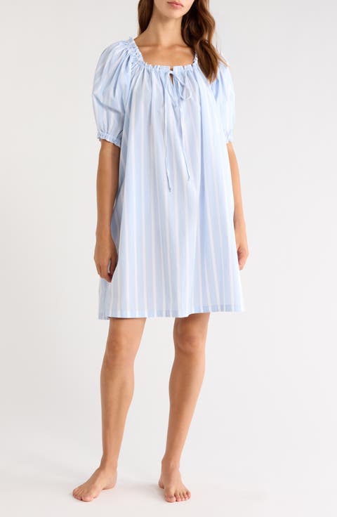 Tie Front Cotton Nightgown