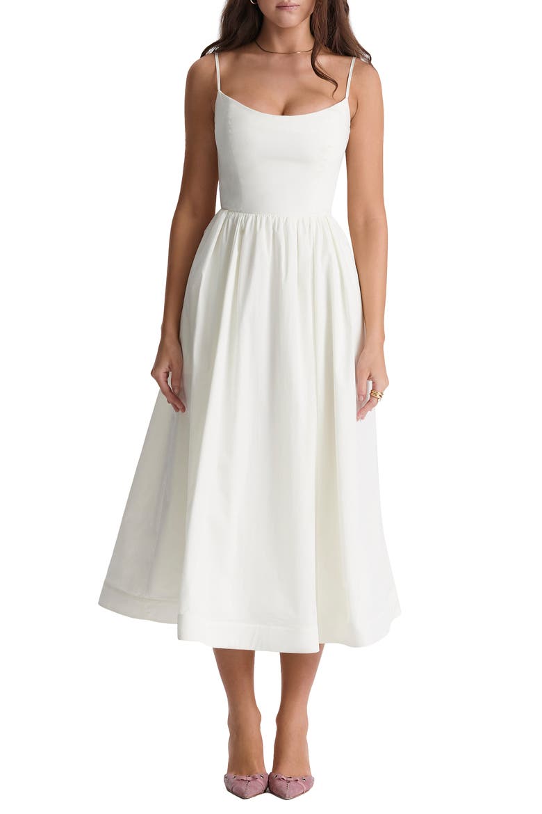 Lolita Corset Cotton Blend Fit & Flare Dress, Main, color, IVORY